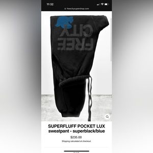 SUPERFLUFF POCKET LUX sweatpant - superblack/blue